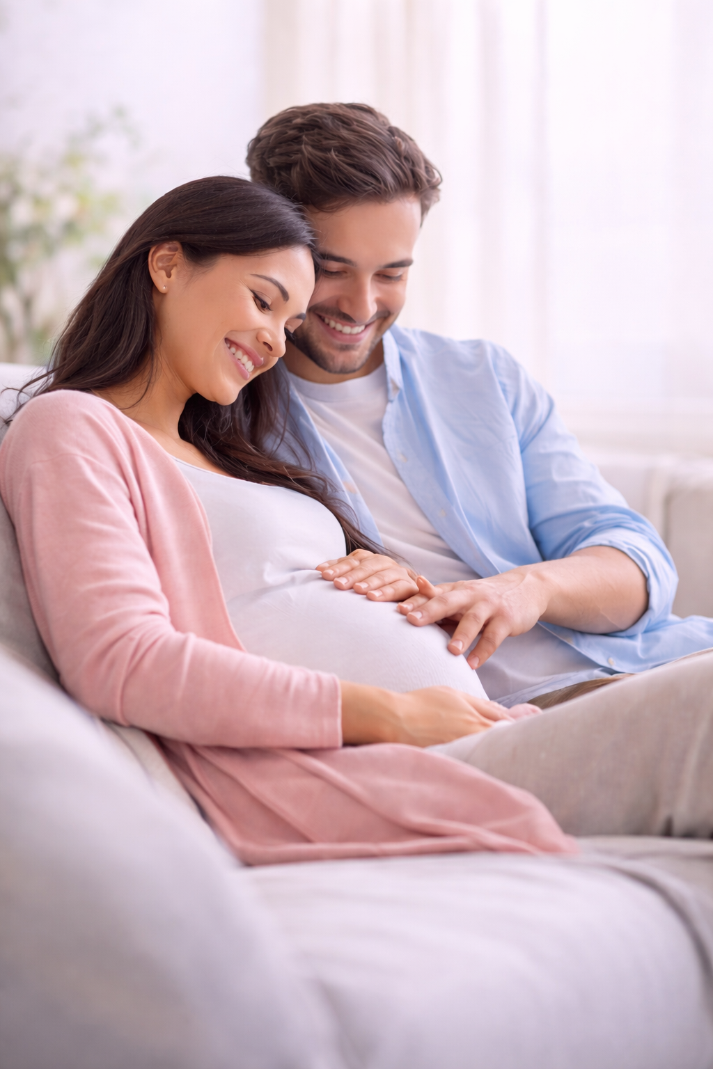 Expecting parents relaxing together