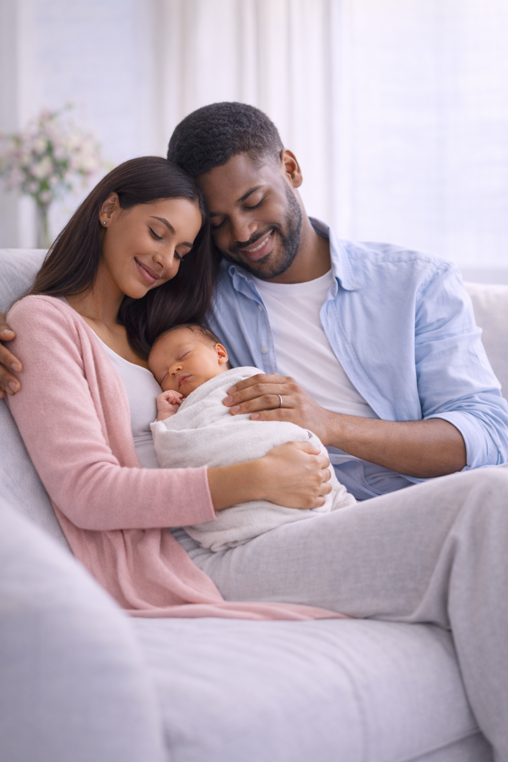 Parents holding their newborn baby