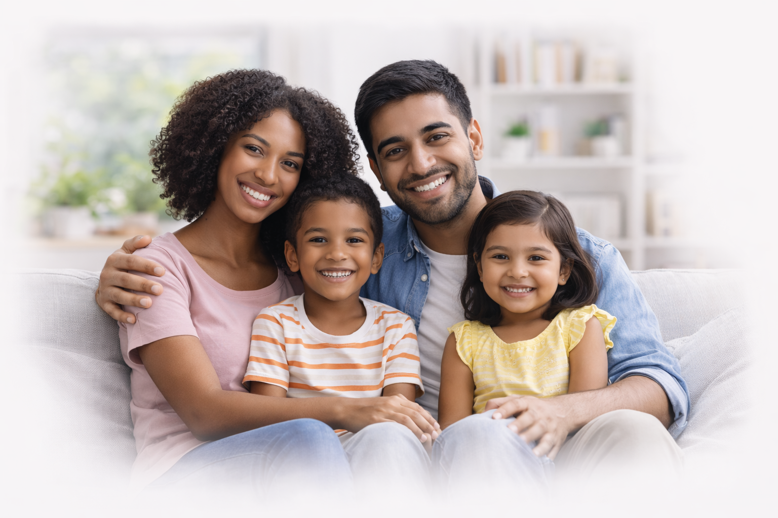 Family smiling together